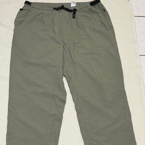 VTG Columbia Men's Nylon GRT Pleated Hiking Pants - Greenish Gray - Size XL